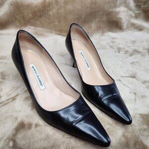Manolo Blahnik Black Heels with Pointed Toe